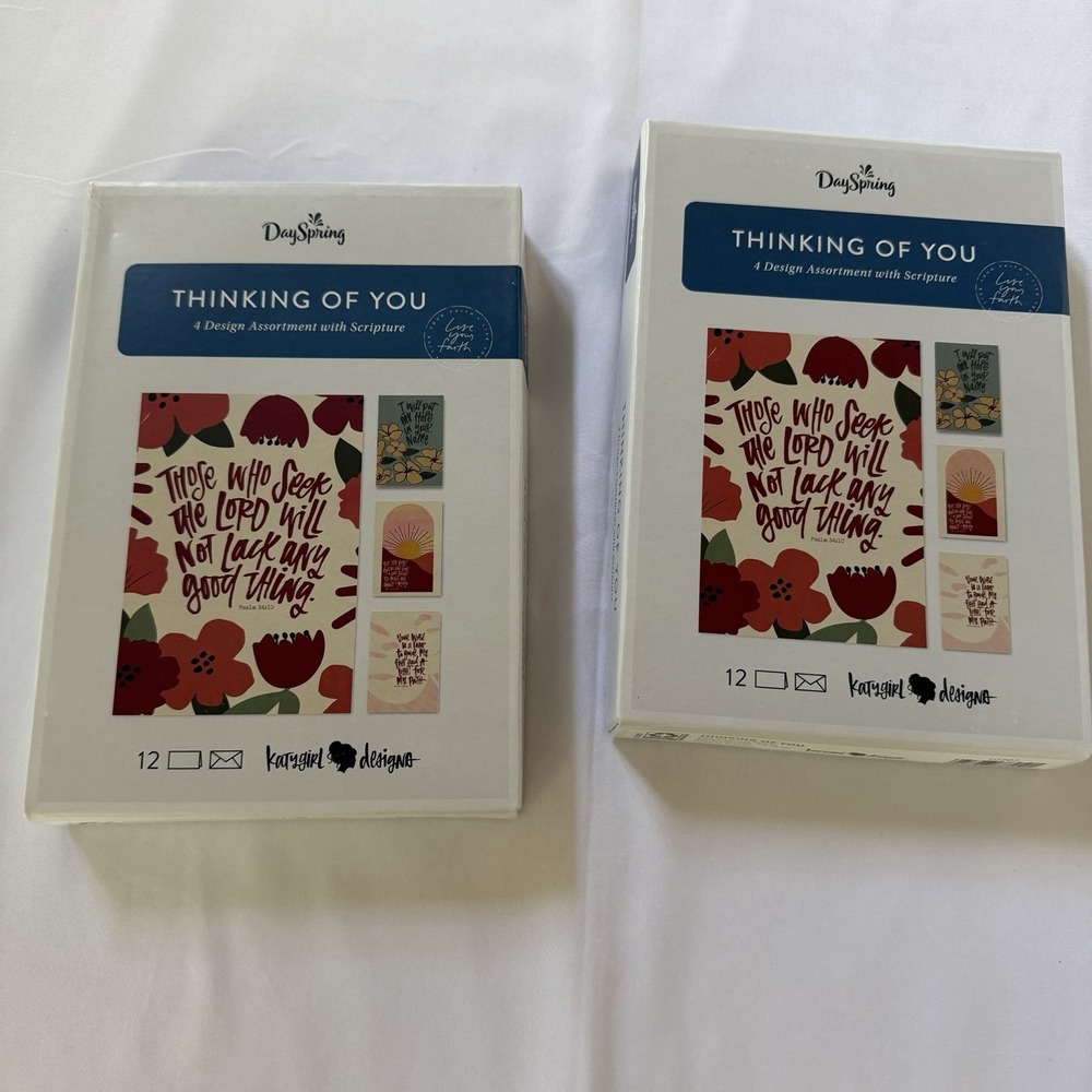 Lot Of 2 DaySpring Thinking of You - Inspirational Boxed Cards, Multi